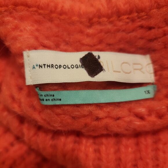 Anthropologie Pilcro Alpaca Wool Zamora Cowl Neck Knit Sweater 1X NWT - Picture 9 of 10